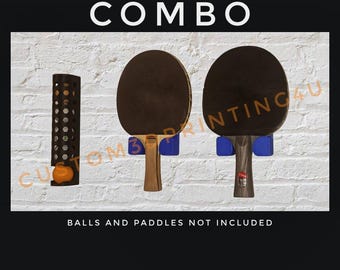 Ping Pong Balls or Paddle Wall Mounts - Mountable Ping Pong Paddle - Best Ball Dispenser Hex Future Decor -Customizable Lid - Gag Gift