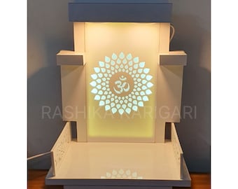 LED Wooden Temple | Home Puja Mandir, Spiritual Shrine