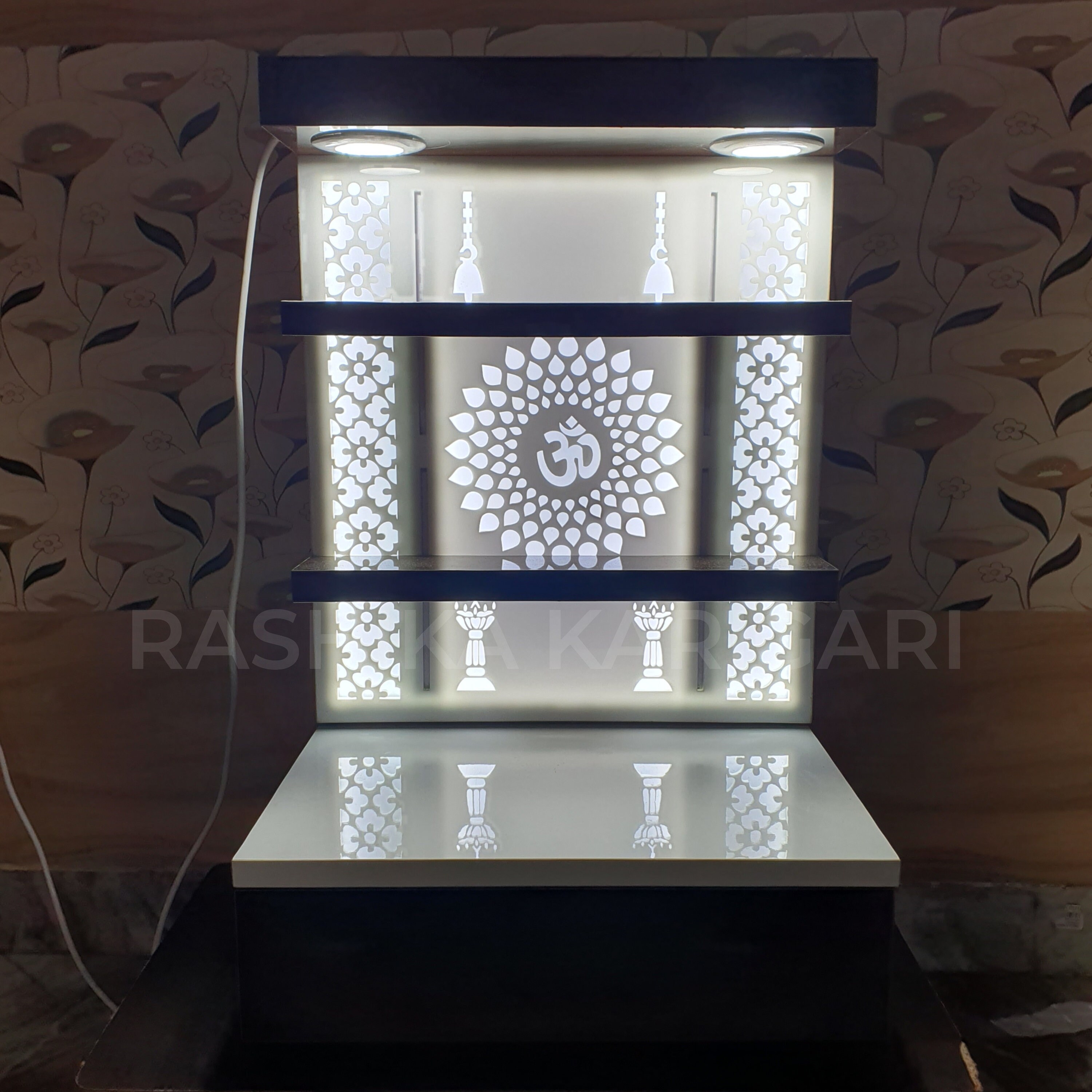 LED Wooden Temple Mandir, Pooja Mandir for Home, Mandir for Home Temple ...