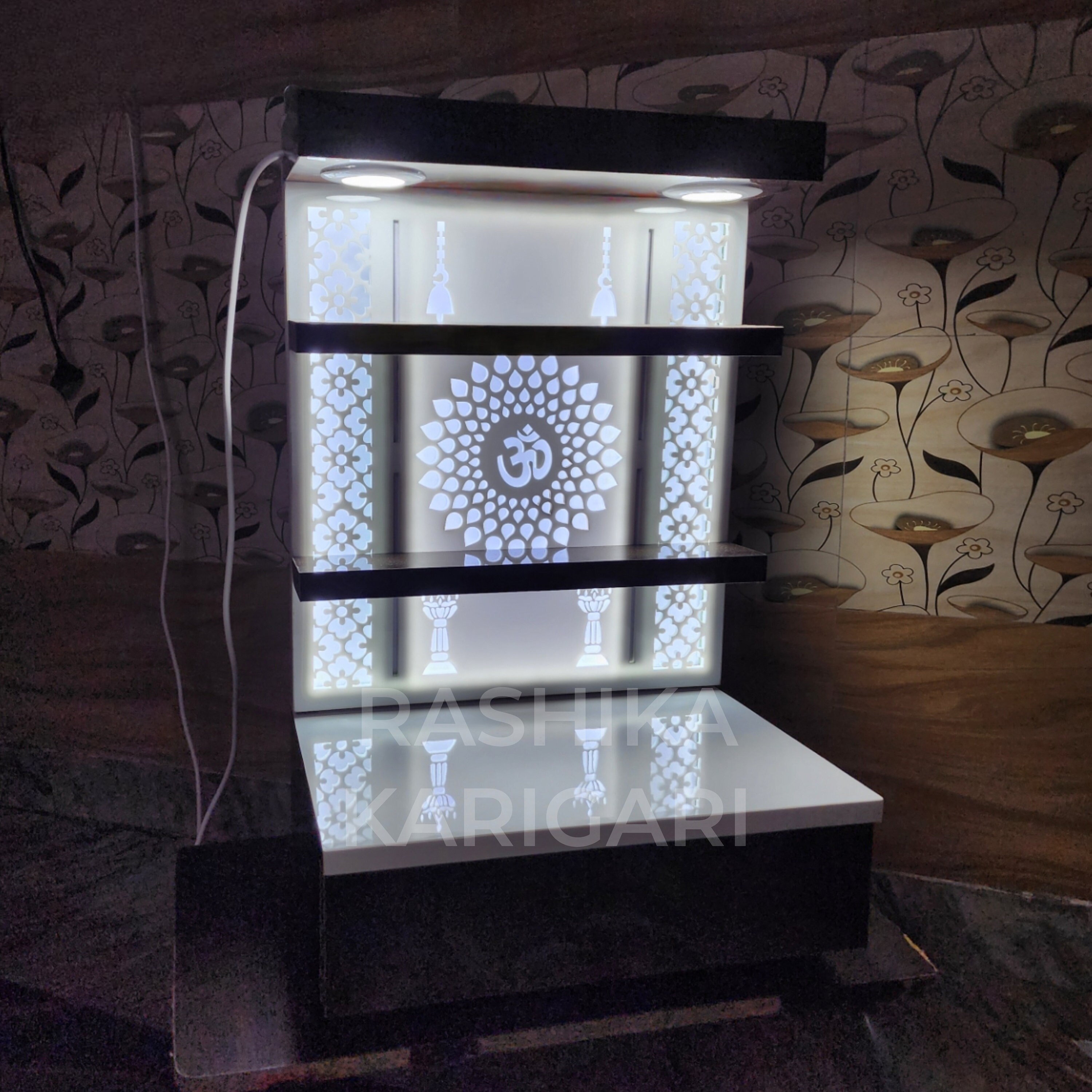 LED Wooden Temple Mandir, Pooja Mandir for Home, Mandir for Home Temple ...