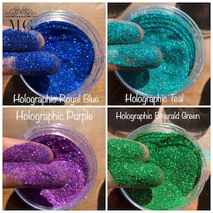 Holographic Glitter Extra Fine *tumbler, nail art, resin art, slime charms, crafts, cosmetics