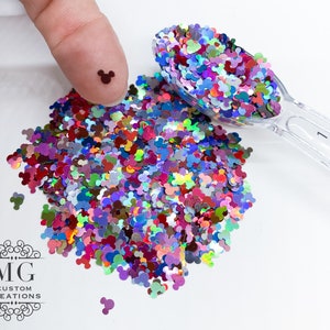 Multicolor Holographic Mouse Head Shape Glitter *tumblers, nail art, resin art, slime, crafts, cosmetics