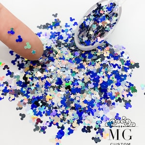 Magical Mouse with Glow Stars Holographic Shape Glitter *tumblers, nail art, resin art, slime, crafts, cosmetics