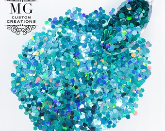 Teal Oasis Chunky Holographic Glitter *tumblers, nail art, resin art, slime charms, crafts, cosmetics