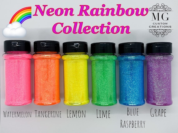 NEON Extra Fine Rainbow Glitter Collection, 6 Neon Colors tumblers