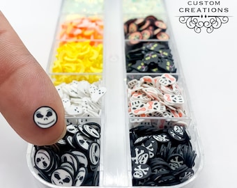 12 Pack MINI HALLOWEEN SHAPE glitter and polymer clay slices Collection #1, tumblers, nail art, resin art, slime, crafts, cosmetics