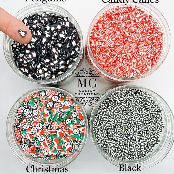 MINI Christmas SHAPE GLITTER Polymer Clay Slices and Glitter *tumblers, nail art, resin art, slime, crafts, cosmetics