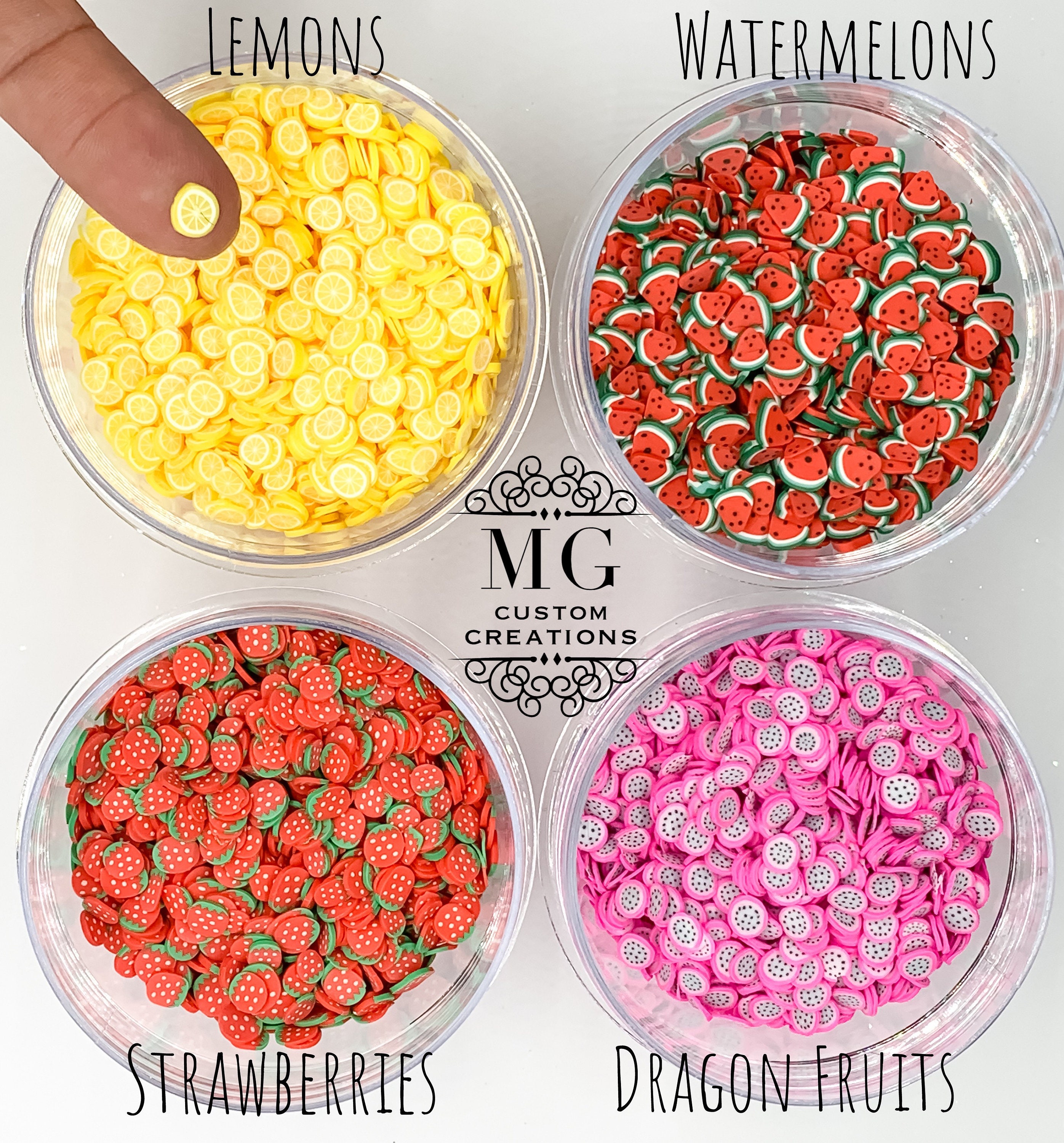 MINI Fruit and Veggie Slices Polymer Clay *tumblers, nail art, resin …
