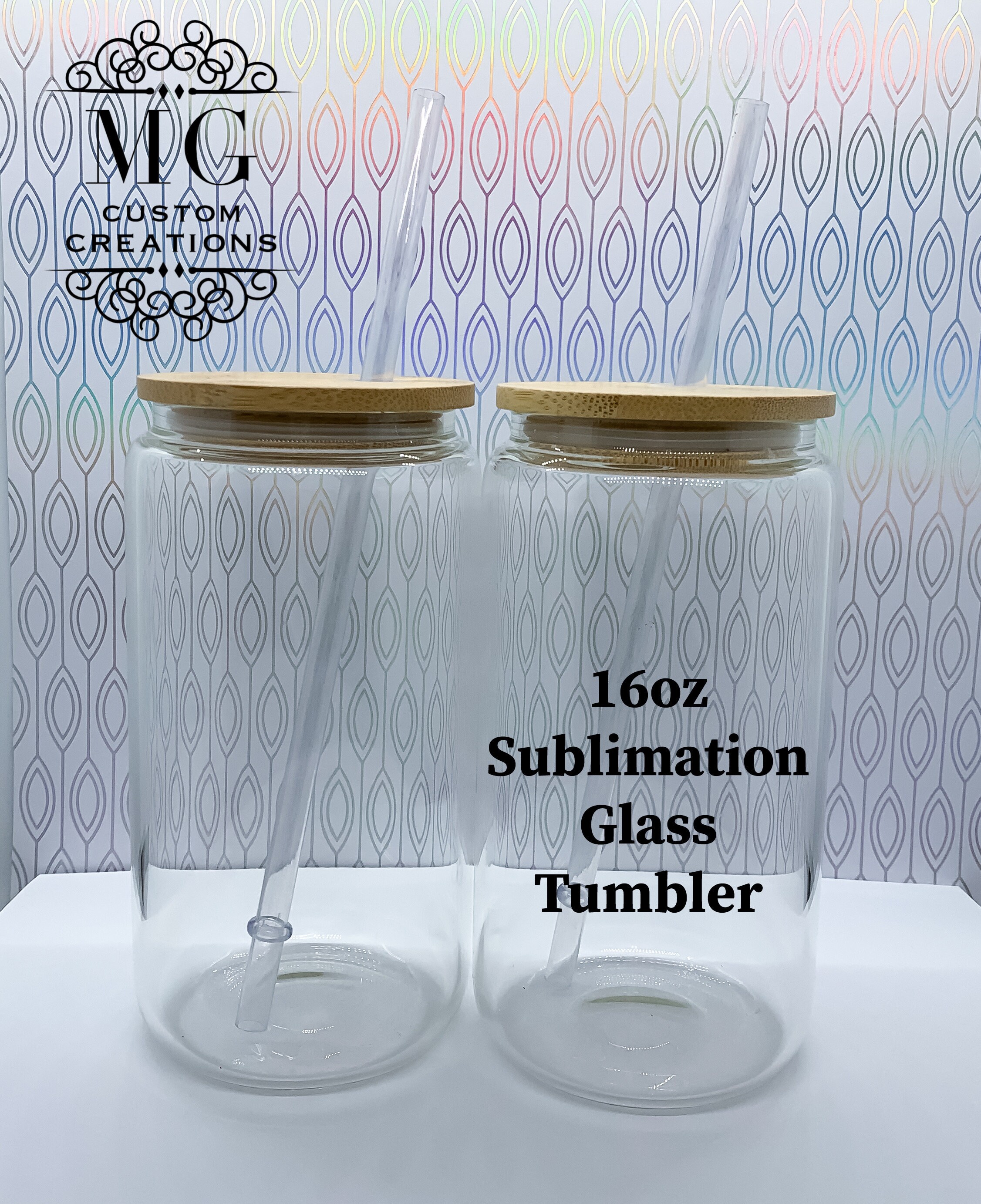 16 oz. Sublimation Glass Tumbler with Lid and Glass Straw » THE