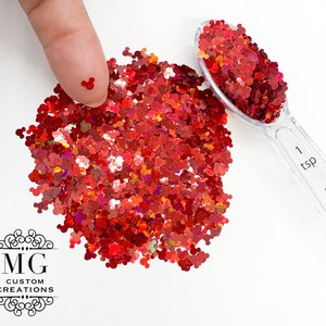 Red Holographic Mouse Head Shape Glitter *tumblers, nail art, resin art, slime, crafts, cosmetics