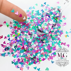 Mermaid Mouse Holographic Shape Glitter Mix *tumblers, nail art, resin art, slime charms, crafts, cosmetics