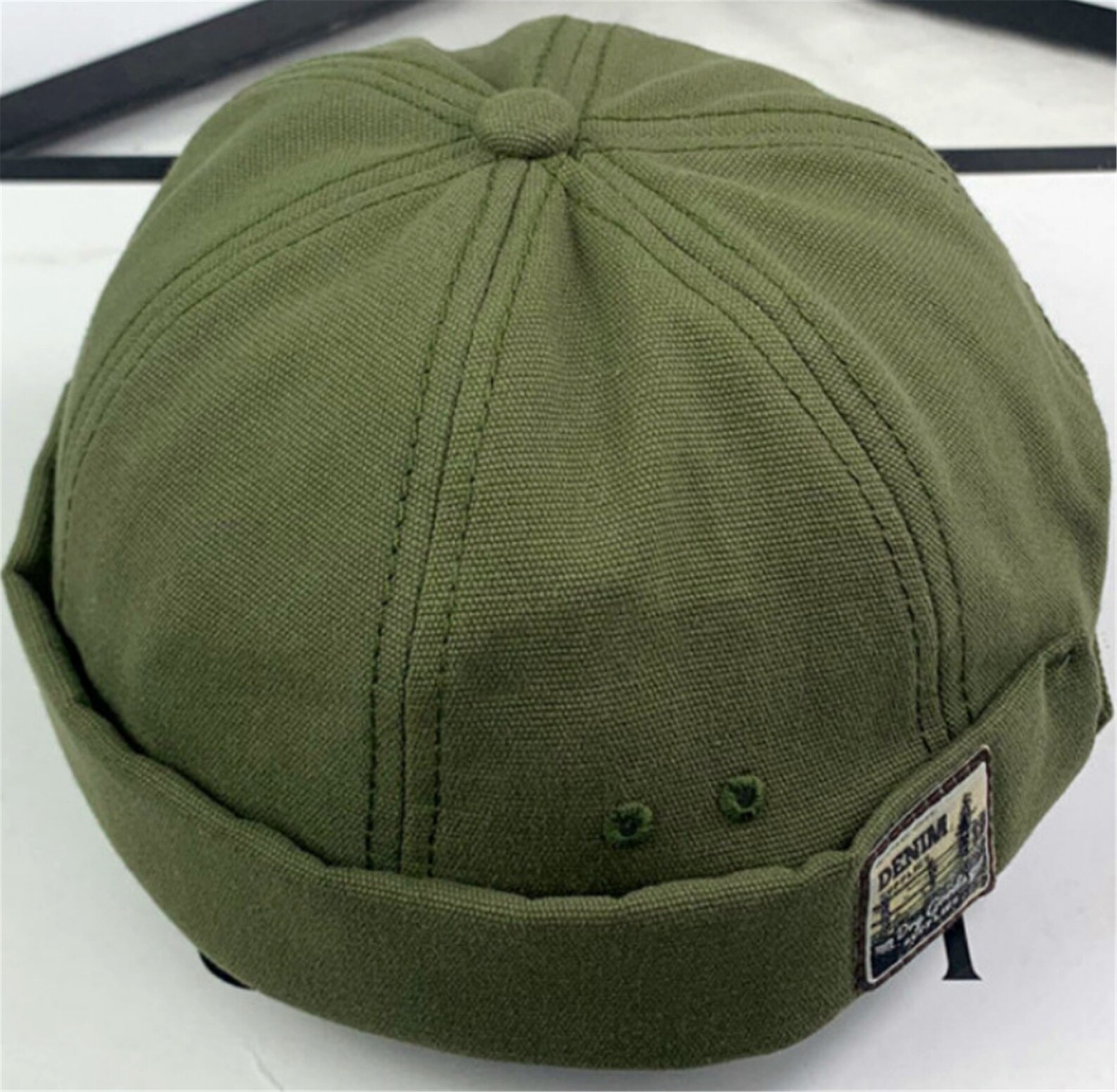 No Brim Hat /Baseball Hat with Embroidered Patch/Denim/Cool Etsy