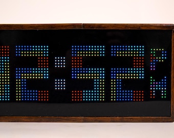 Reloj de Tetris animado: Pantalla LED de bloques que caen impresa en 3D