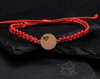 Armband mit Herz Motiv, Makramee Armband, Armschmuck