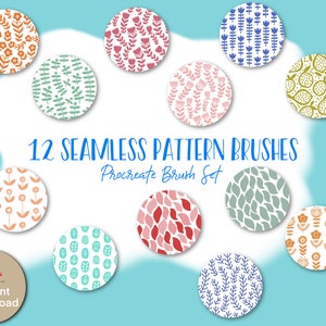 12 brosses à motifs de fleurs procréer sans couture, brosses pour planificateur, papier numérique, scrapbook, cartes, brosses à fleurs procréer
