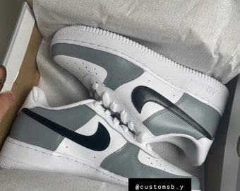 Custom Grey and Black Nike Air Force 1