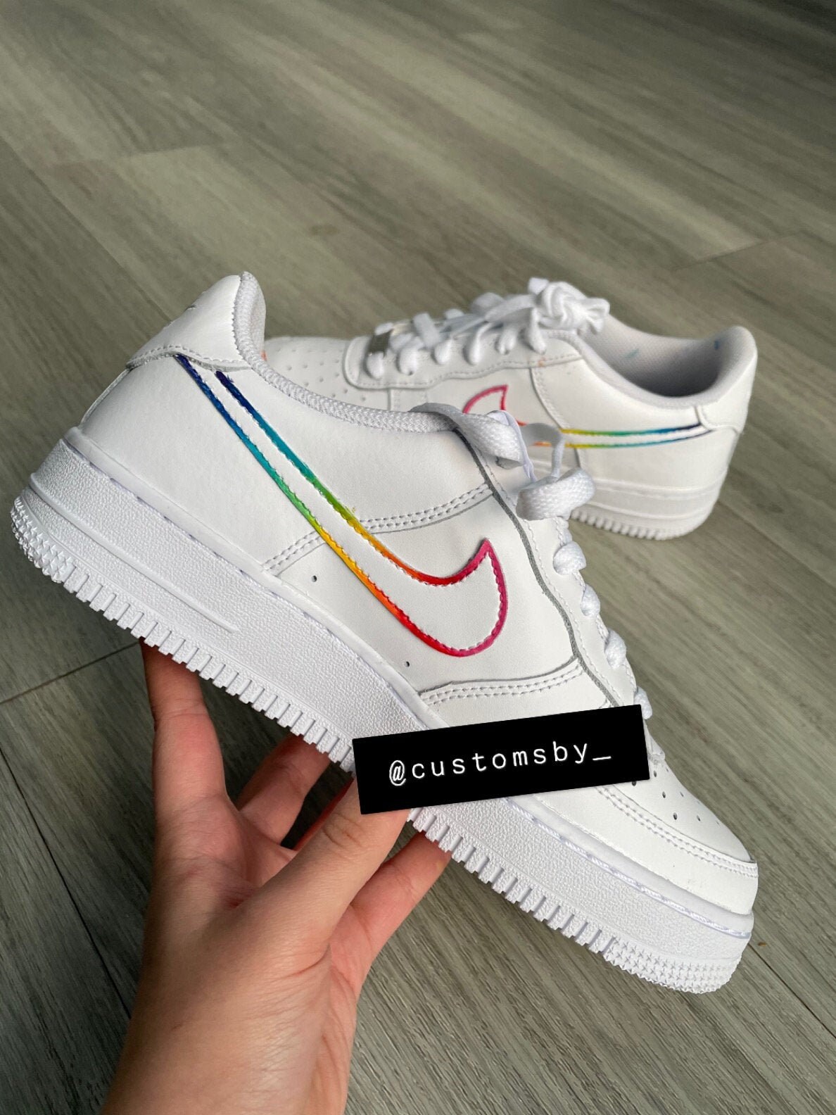 Rainbow Dripping Paint Swoosh Custom Nike Air Force Sneakers Denmark ...