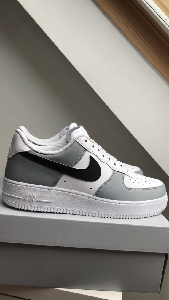 grey and black airforces