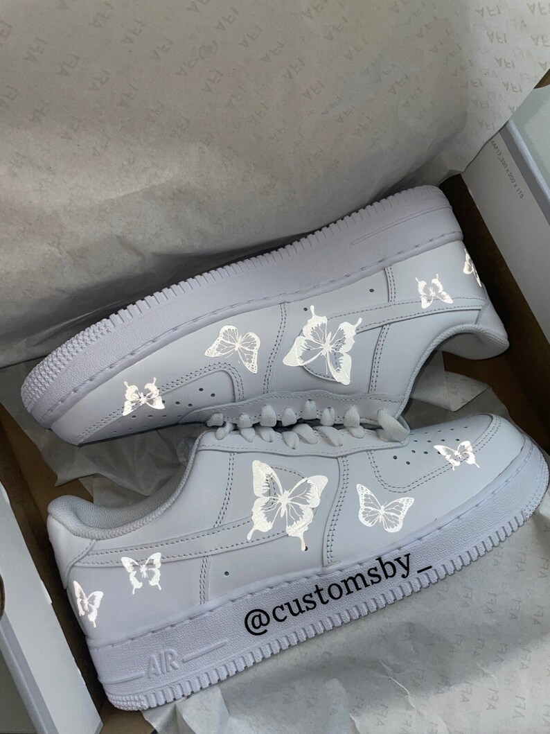 Custom Reflective Butterfly Nike Air Force 1’s 