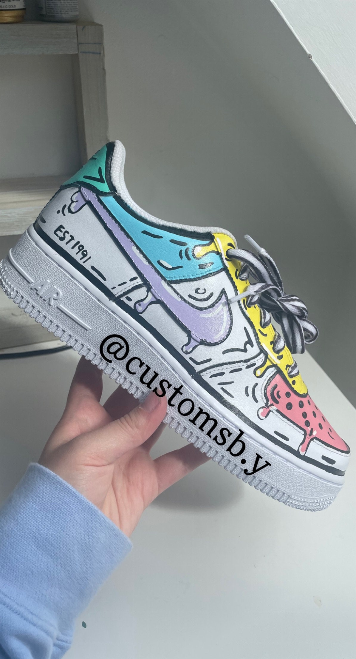 Custom Pastel Cartoon Nike Air Force 1 - Etsy UK