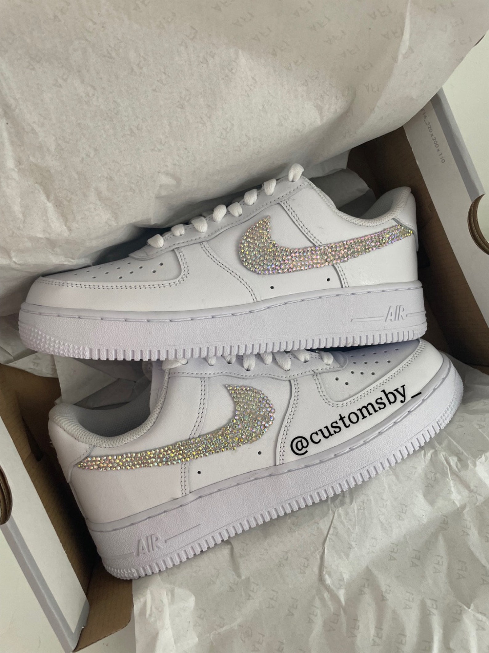 Custom Diamond Nike Air Force 1s | Etsy