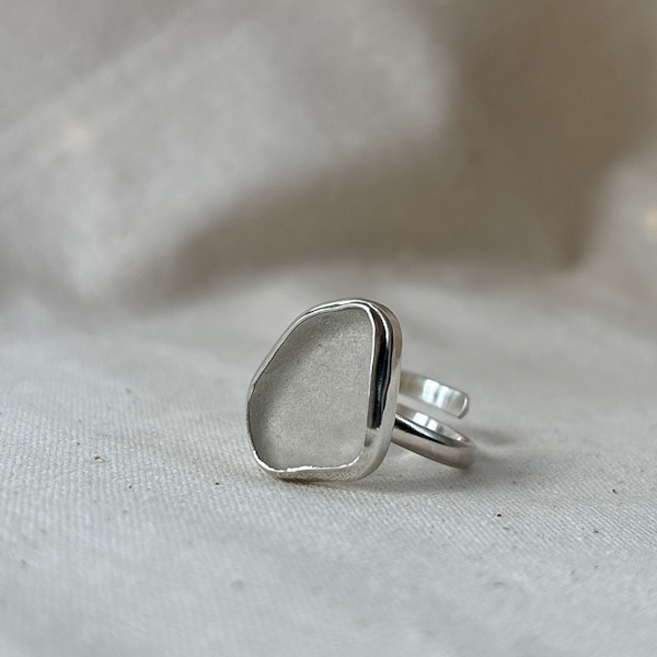 Sterling Silver Sea Glass Ring: Custom Jewelry, Made To Order