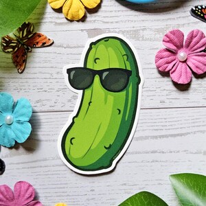 Kind of a Big Dill Sticker - 3 inch Matte funny pickle sticker, pun decal, vegetable humor gift, food joke laptop sticker, punny sticker
