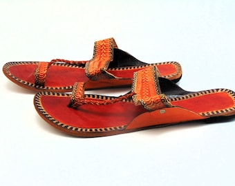Étnicas mujeres indias Kholapuri Toe correa de cuero Chappals/Sandalias, Hippie, Jesús Buffalo diapositivas Ropa de playa.