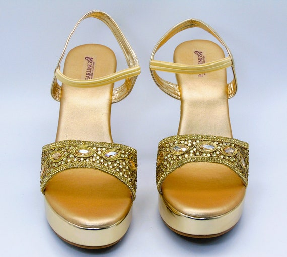 Buy Elle Women's Gold Sling Back Stilettos for Women at Best Price @ Tata  CLiQ