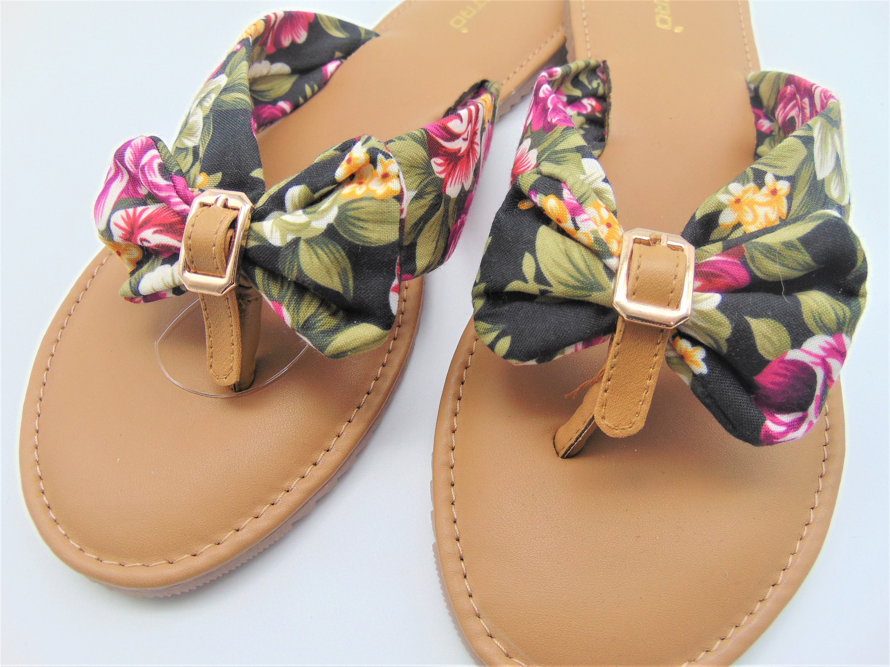 floral bow sandals