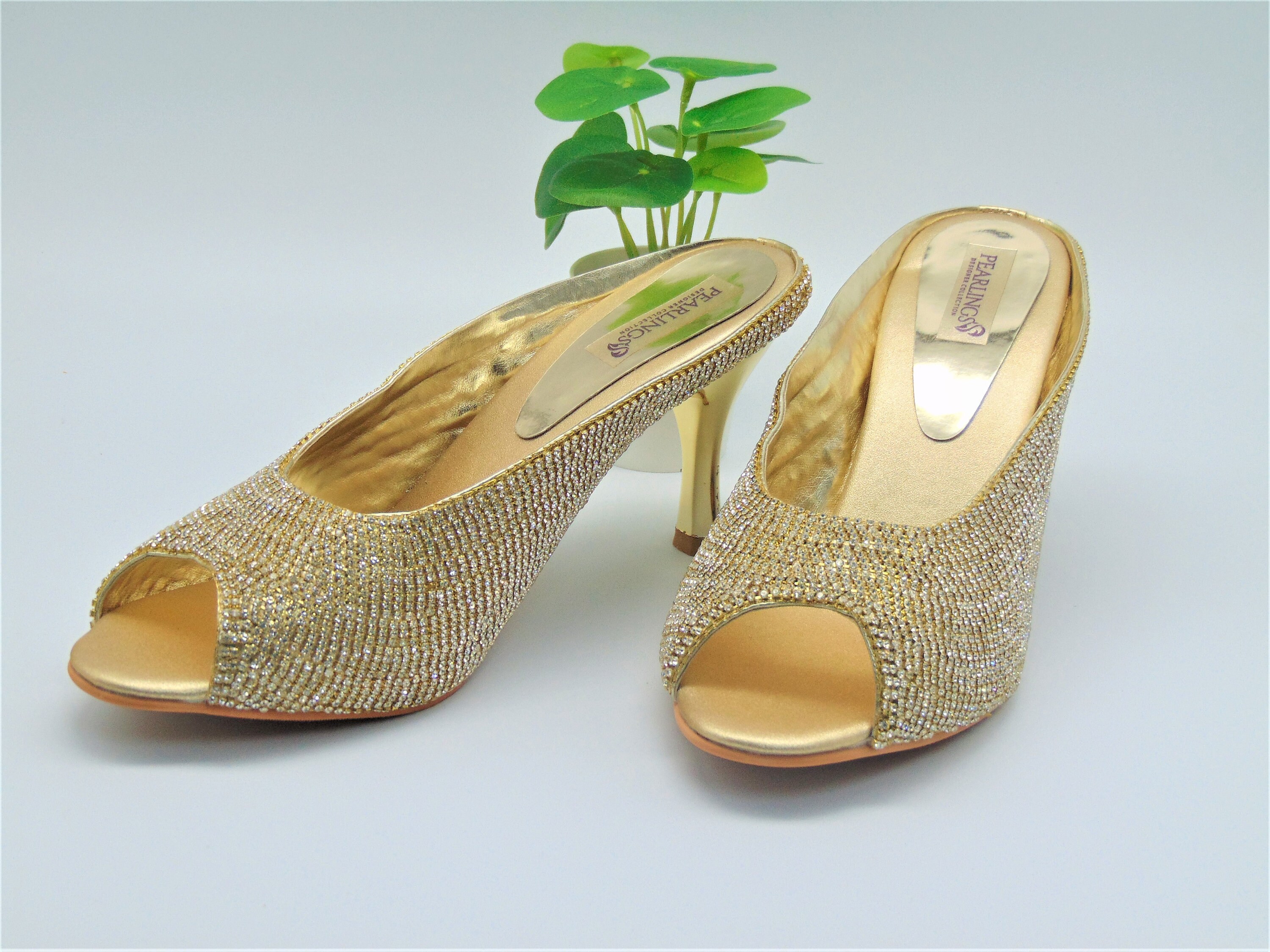 Wedding Shoes Bridal Open Toe Shoes With Heels in Gold With - Etsy