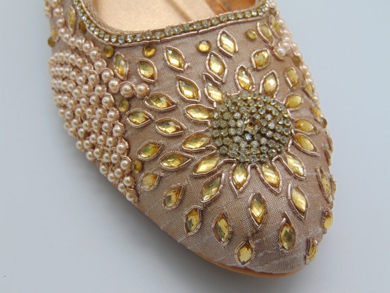 Buy Low Heel Bridal Shoes With Pearl and Embroidery With Pearls in Rose Gold Color Wedding Shoes Mules Sandals Online in India Etsy