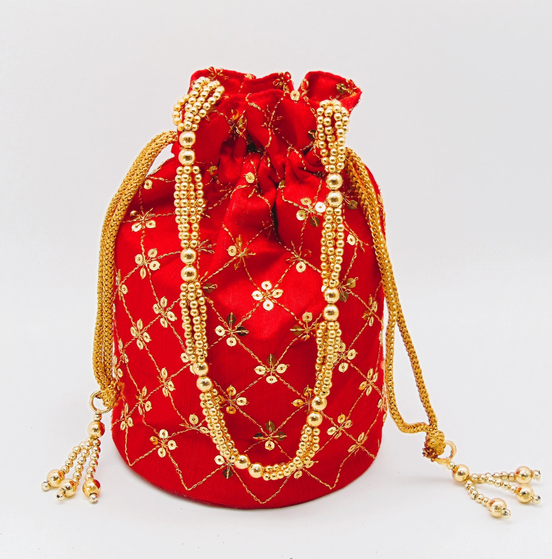 नेत्र एंटरप्राइज Women Velvet Handbag stylish Latest Design Potli Bags पोटली  Yellow - Price in India | Flipkart.com