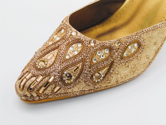 Bronze rhinestone cheap shoes