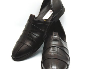 Ethno Indianer Mojari Schuhe: Kunstleder Slip-Ons