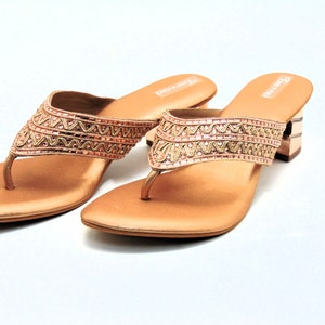 Gold Low Heel Sandals - Etsy