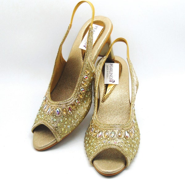 Indian Gold Bridal Shoe 3-inch slip on