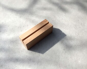 Card holder or photo holder made of solid wood - natural wild beech