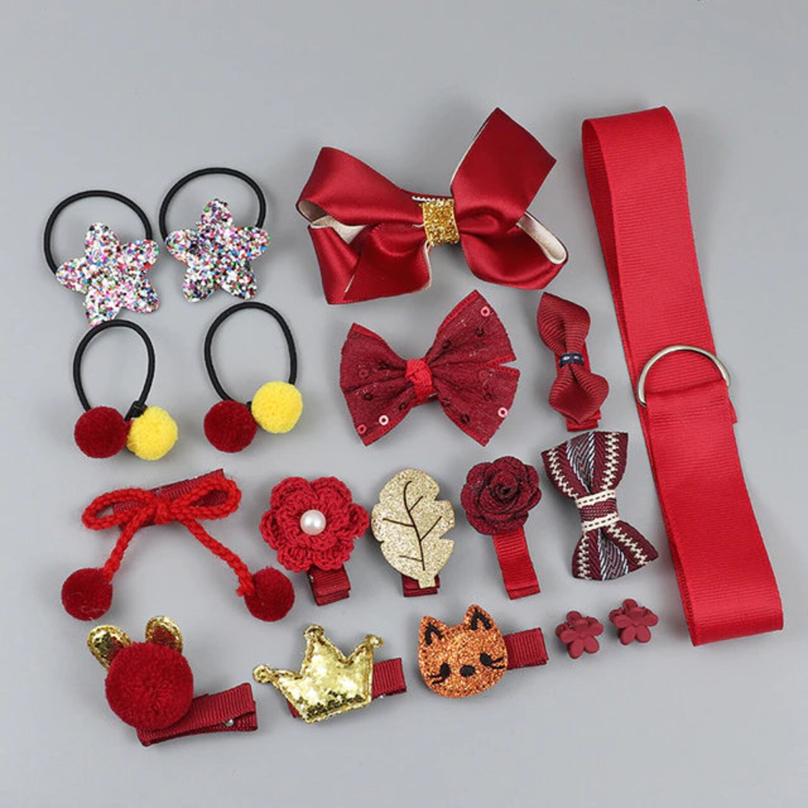 18 Piece hair clip set Cute Hair Accessories Girl headwear Bow Etsy
