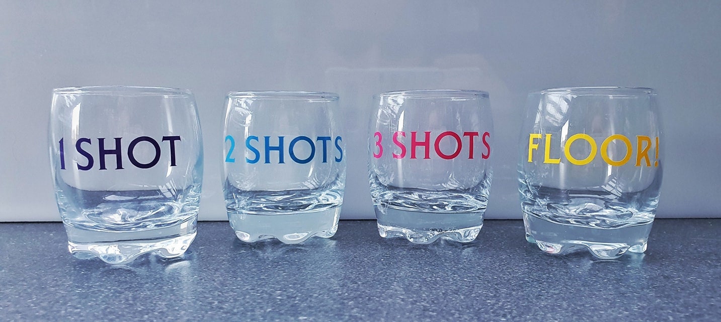 Shot Glass Set shots personalise free shipping vinyl Etsy