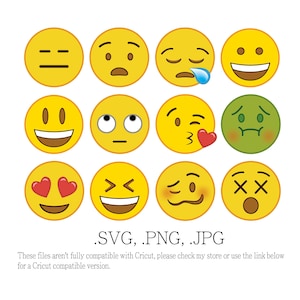 Emoji Clipart, Emojis PNG, Emoji Bundle SVG, kommerziell
