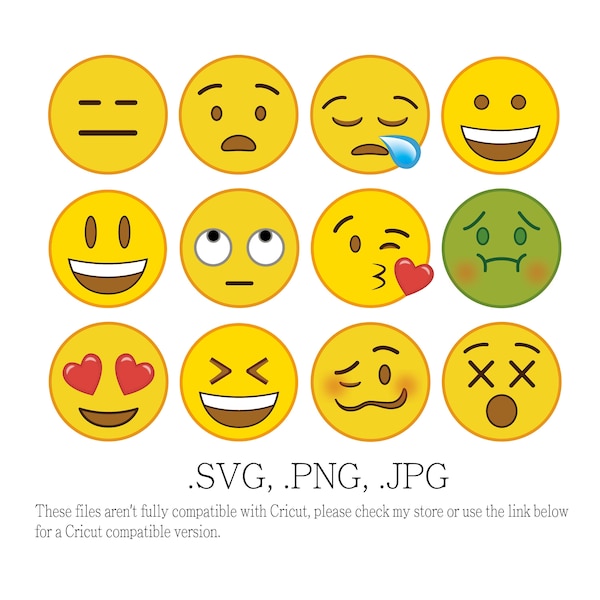 Colección Emoji SVG - Emoji Clipart - Emoji Bundle - Emoji Svg Files - Feeling Emoji - Diseño Emoji - Smiley - Mac Emoji - Emoji Vector