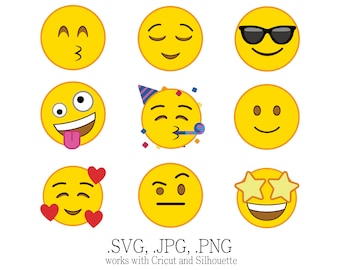 Cricut Emoji Svg Files - Emoji SVG Collection - Emoji Clipart - Emoji Bundle - Feeling Emoji design - Mac Emoji - Emoji Vector