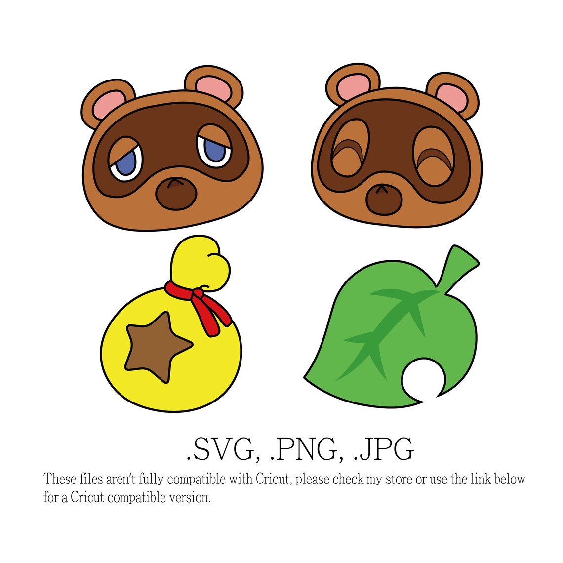 Animal Crossing SVG JPG PNG Files Clipart Bundle Tom Nook Etsy