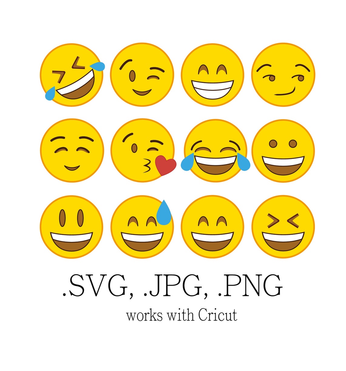 Emoji Svg Bundle Emoji Svg File Emoji Svg Cricut Emoji Svg Etsy In ...