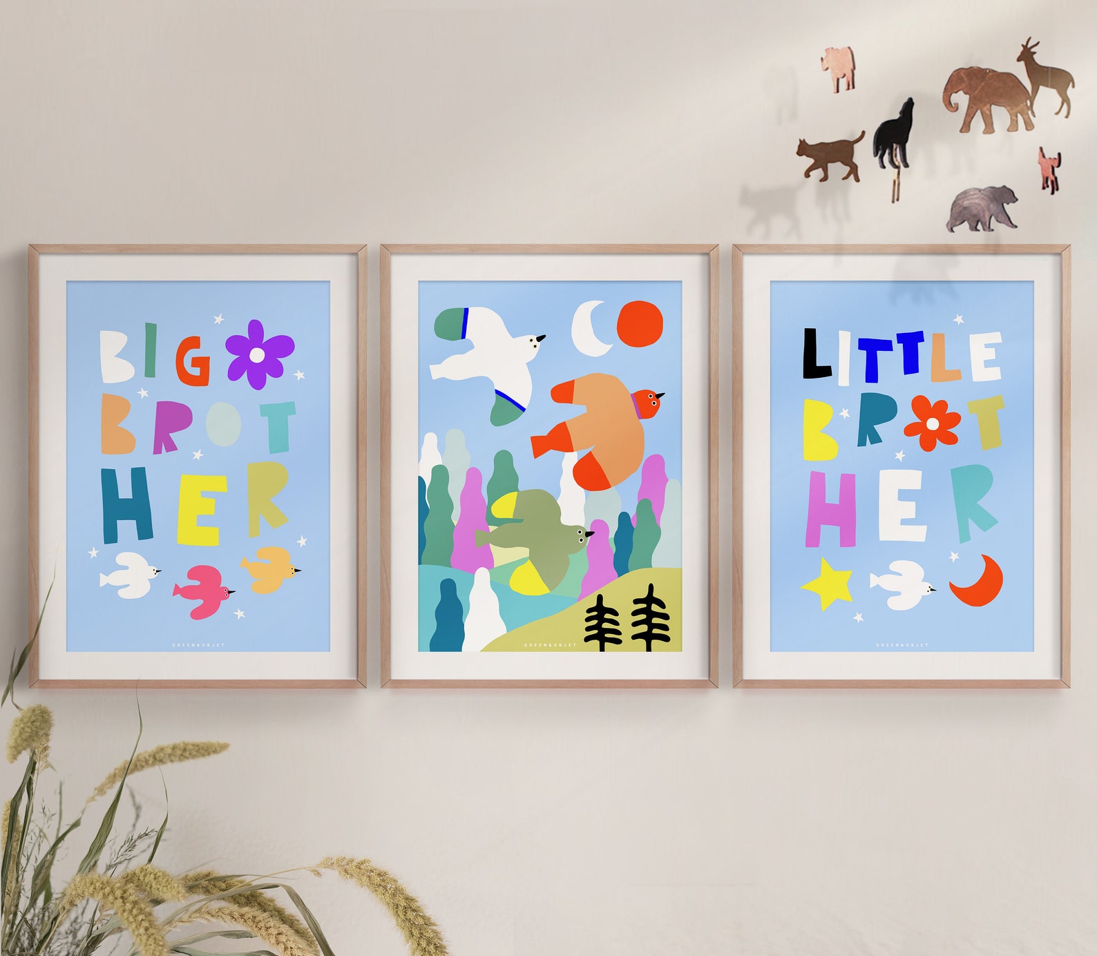 Nursery Wall Art Set of 3 Nursery Prints Baby Boy Nursery Etsy UK