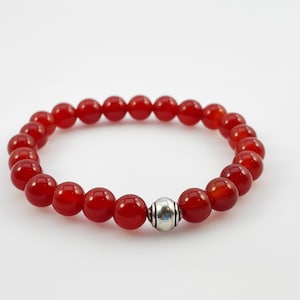 Carnelian crystal bracelet, Unisex bracelet, Red beaded bracelet, Love bracelet, Healing bracelet, Confidence bracelet, Energy bracelet