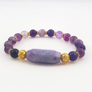 Purple Fluorite Gemstone Bracelet, Beaded Bracelet, Fluorite Bracelet, Protection bracelet, calming bracelet, healing bracelet, self care