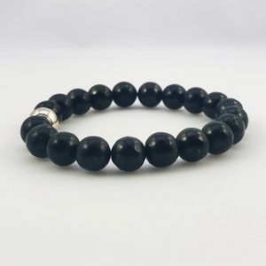 Men&#39;s Shungite Bracelet, Healing Crystal Bracelet for Men, EMF Energy Protection Bracelet, Anti stress bracelet