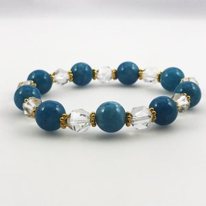 Beaded Gemstone Crystal bracelet, chalcedony bracelet, handmade bracelet